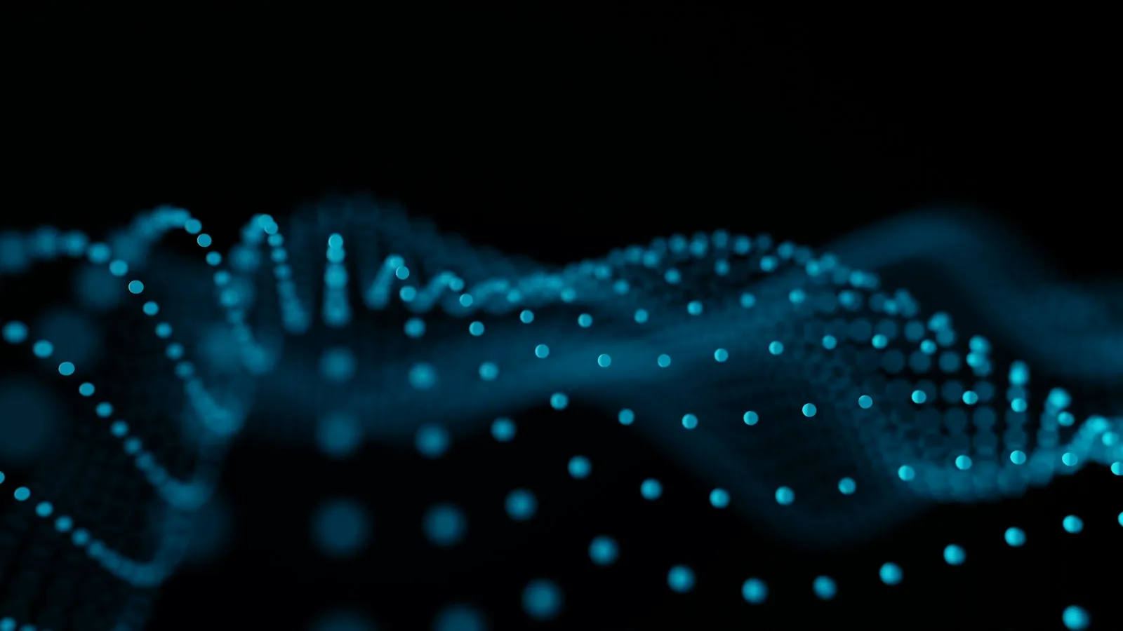Visualisation abstraite de données et de réseaux de points lumineux, symbolisant l'intelligence artificielle