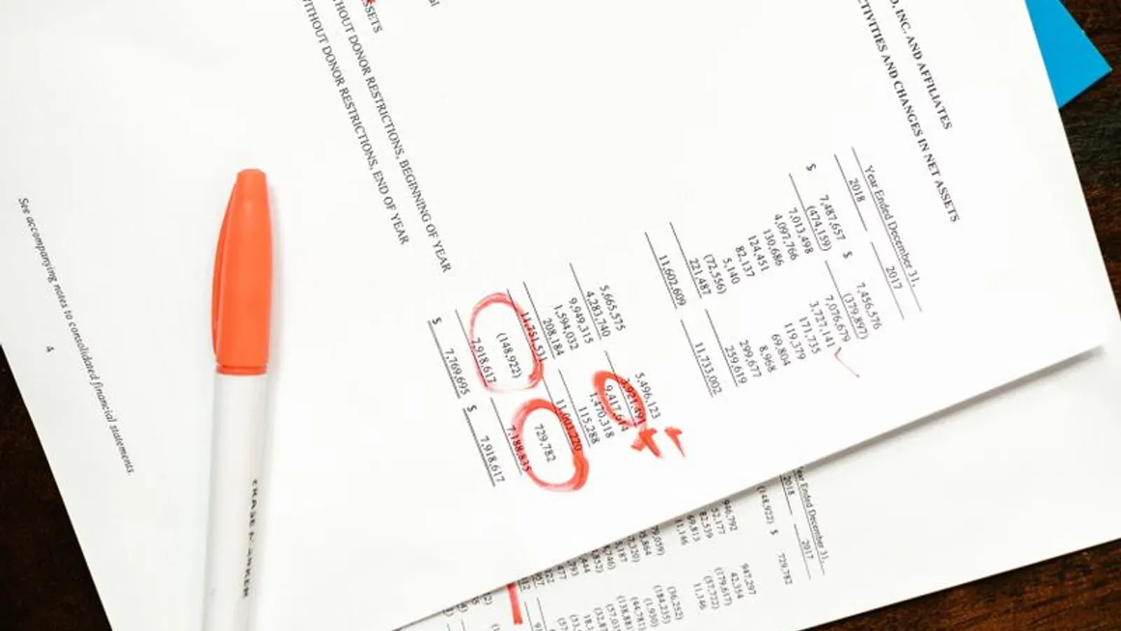 Documents de déclaration fiscale et pièces comptables préparés pour le Bilan Pédagogique et Financier